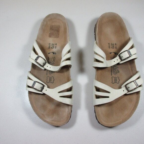 Birkenstock womens light khaki Grenada leather slide sandals 11 M - Picture 1 of 6